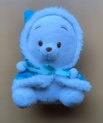 푸 후드 부착 파랑 봉제 인형