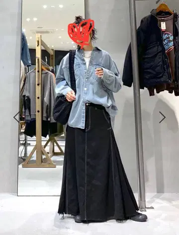 니코앤드 Misayo 프로듀스 사이드 턱 롱 스커트