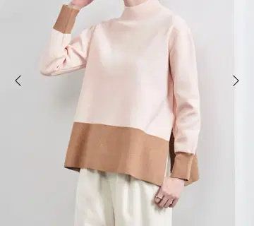 유나이티드 애로우즈 텐트라인 하이넥 니트 LT.PINK