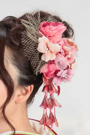 성인식 졸업식 사전 촬영 머리 장식 꽃 장식