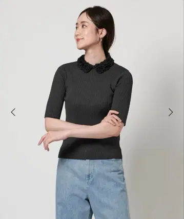 UNITED ARROWS 레이디 플라워 튤 니트