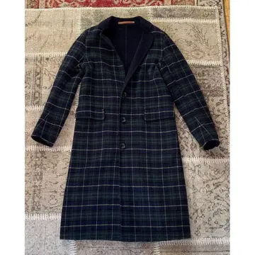 scye 더블 페이스 울 체크 코트