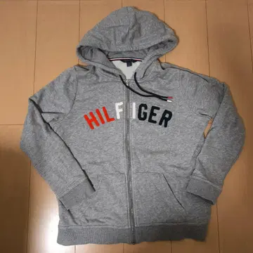 TOMMY HILFIGER 그레이 후드 부착 후드티 M