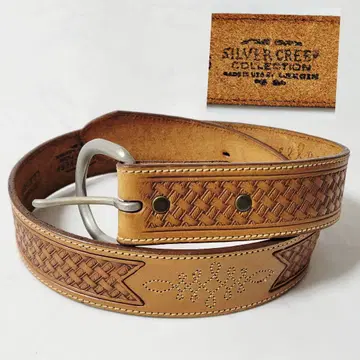 SILVER CREEK COLLECTION 가죽 벨트 빈티지 천연 가죽