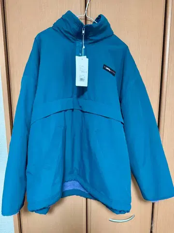 리버서블 하프 지퍼 나일론 보아 오버 사이즈 블루종