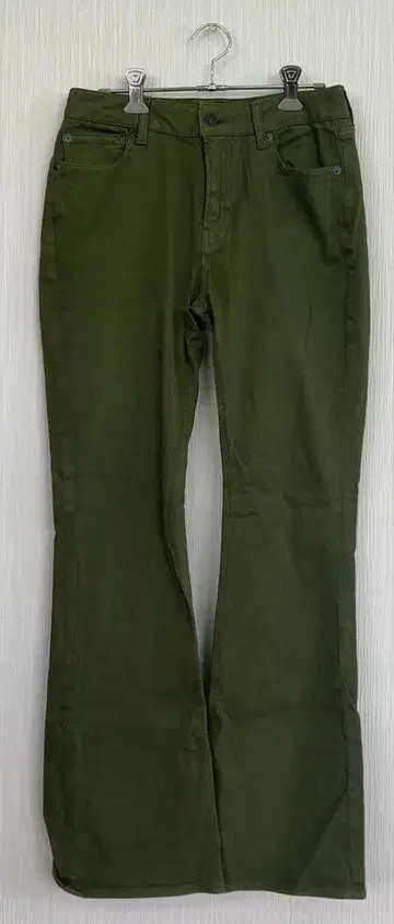 H68 X-girl 여성용 플레어 팬츠 그린