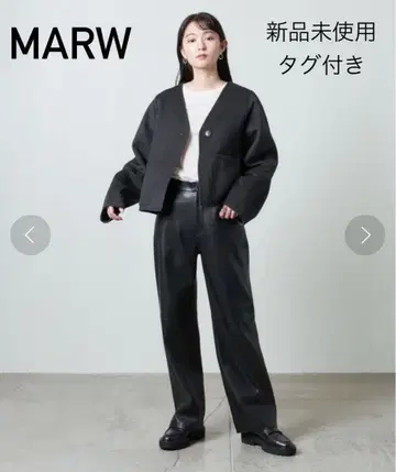 MARW 더블 페이스 리버서블 코트 노카라 울