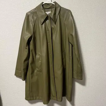 MOUSSY 올리브 가죽 코트