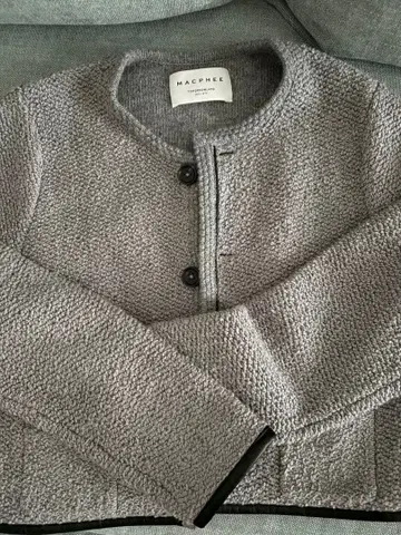 새상품급 MACPHEE 노카라 가디건 그레이
