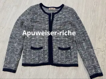 Apuweiser-riche 노카라 트위드 자켓 니트