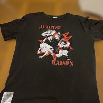 주술회전 주술회전전 빈티지풍 T셔츠 블랙 주태구상도