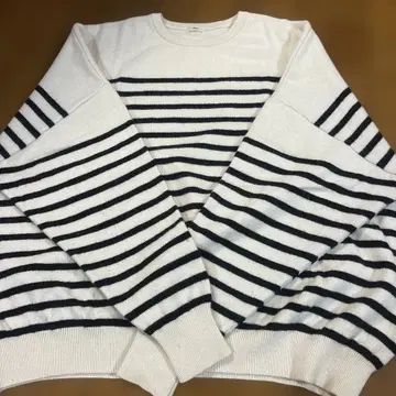 IENA 울 보더 크루넥 풀오버