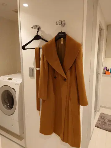 ANAYI 카멜 캐시미어 100% 롱 코트