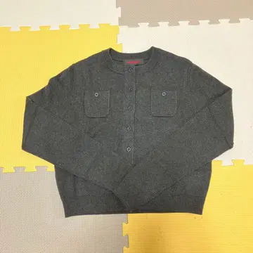 CABaN 코튼 캐시미어 크루넥 가디건 차콜 그레이 XS