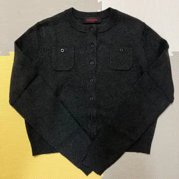 CABaN 코튼 캐시미어 크루넥 가디건 차콜 그레이 XS