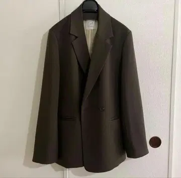 crewre 더블 테일러드 자켓 olive brown 사이즈 2