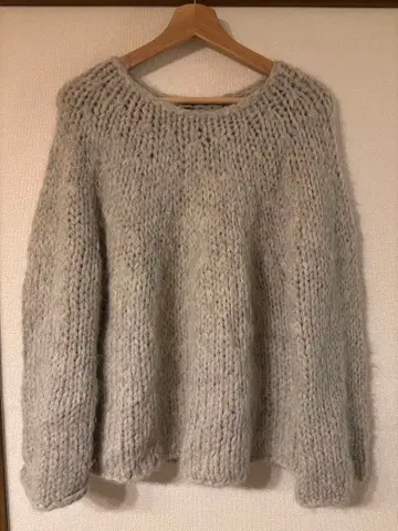 YLEVE 그레이 알파카 니트 스웨터 긴팔