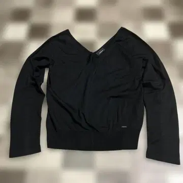 AKRIS 블랙 V넥 긴팔 상의