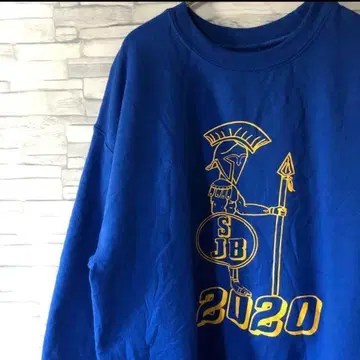 미국 빈티지 의류 GILDAN 병사 백 프린트 맨투맨 트레이닝복 블루 M