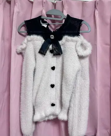 LIZLISA 레이어드 스타일 어깨 트임 니트 핑크