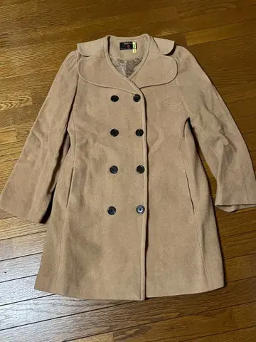 더블 브레스트 멜톤 체스터 코트