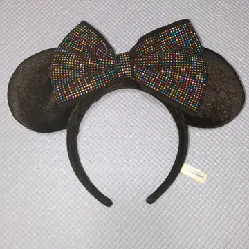 미키 귀 머리띠 비즈 리본 포함