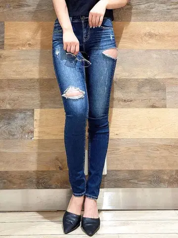 [ 새상품급 ] GYDA side ripped 스키니 데님