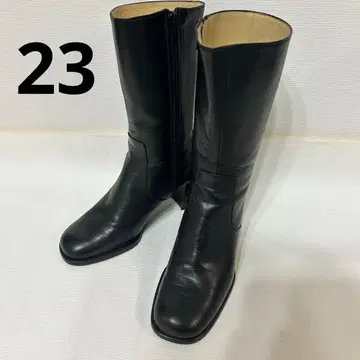 REGAL 가죽 부츠 23cm 블랙 스퀘어토 사이드 지퍼 가죽