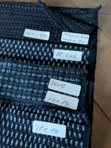 빈티지 원단 네이비 나염 카스리 조각천