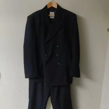 영국 해군 블랙 더블 브레스트 수트 셋업 빈티지