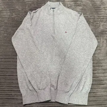 타미힐피거 하프 지퍼 니트 그레이