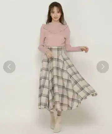 WIIISELECTION 체크 서큘러 스커트