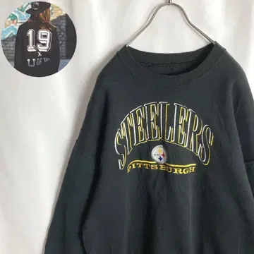 NFL 구제 의류 스틸러스 맨투맨 팀 로고 자수 PIT 블랙 컬러 2XL