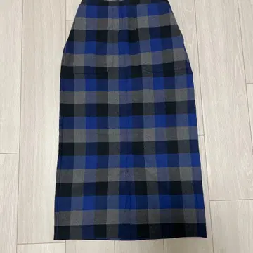ROSIEE 체크 무늬 타이트 스커트 블루 계열