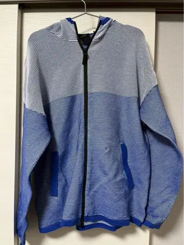 아르마니 익스체인지 보더 무늬 니트 후드티