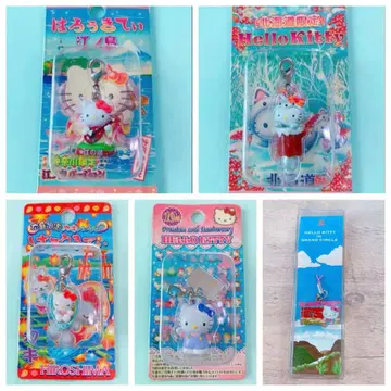 키티 지역 한정 지퍼 마스코트 5개 묶음 판매