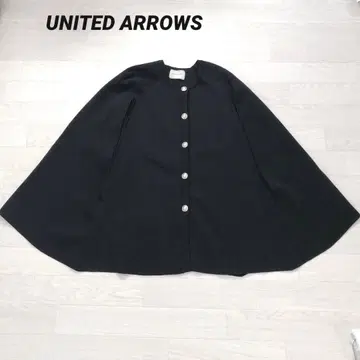 유나이티드 애로우즈 케이프 가디건 니트 골드 버튼 블랙
