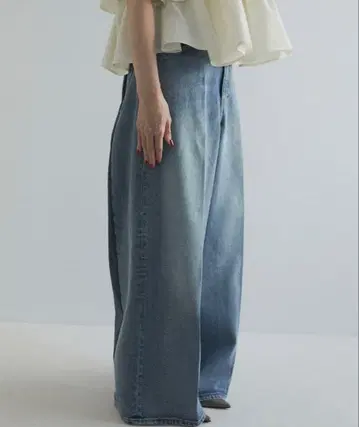 르쉘블루 데님 리메이크 와이드 팬츠