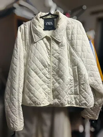 ZARA 아이보리 퀼팅 자켓 M