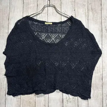 온더카우치 니트 가디건 볼레로 케이프 블랙 빅 겉옷 블랙