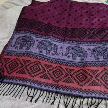 인도 면 코끼리 프린트 그라데이션 스톨