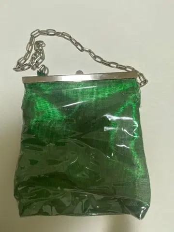 그린 메쉬 숄더백