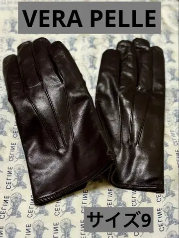 미사용 VERA PELLE 가죽 & 캐시미어 남성용 브라운 사이즈 9