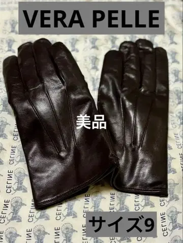 미사용 새상품 VERA PELLE 가죽&캐시미어 남성용 브라운 9