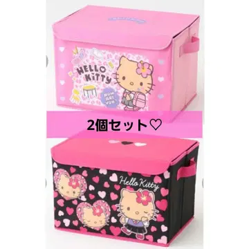 헬로키티 뚜껑 포함 수납 박스 2종 세트 시마무라 미사용 새상품