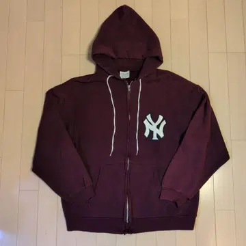 80's USA제 트리코 태그 Hanes ZIP 후드티 버건디