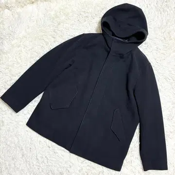 유니클로 울 블렌드 후드티 코트 숏 기장 후디 블랙 (2L)