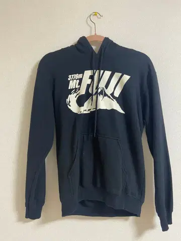 후지산 그래픽 블랙 후드티