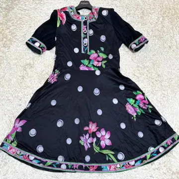 빅 사이즈 레어 LEONARD 레오나르 칸칸 도트 프릴 원피스