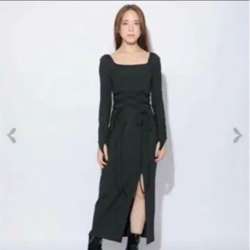 melt the lady 레이스업 롱 드레스